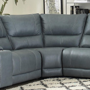 6PC Whitman-Verona Azure Top Grain Leather Modular Powered Free Motion Cordless By Parker-House Furniture. MWHI-PACKA(H)-P50-VAZ