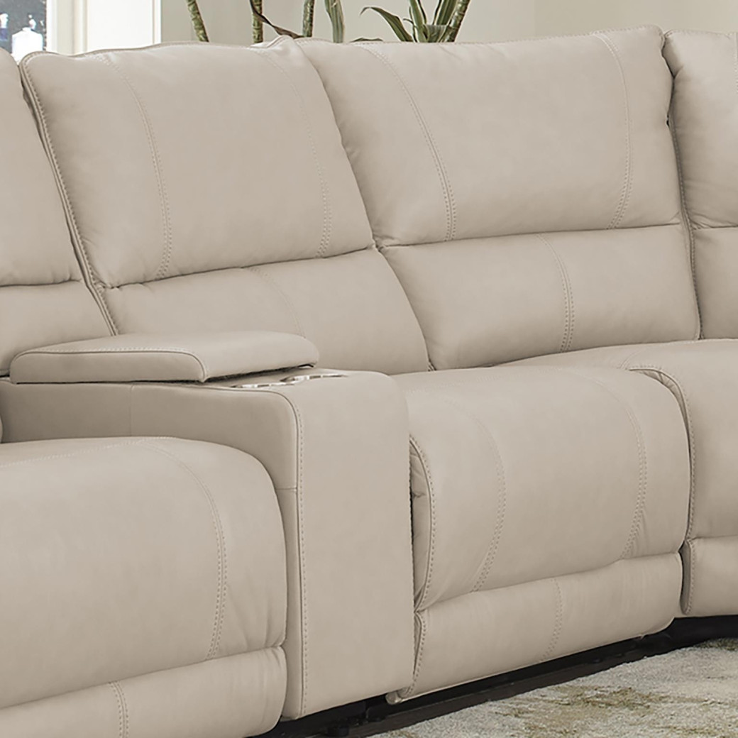6PC Whitman Verona Linen Top Grain Leather Modular Powered Free Motion Cordless By Parker-House Furniture. MWHI-PACKA(H)-P50-VLI