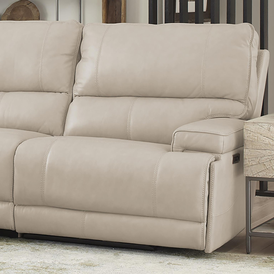 6PC Whitman Verona Linen Top Grain Leather Modular Powered Free Motion Cordless By Parker-House Furniture. MWHI-PACKA(H)-P50-VLI