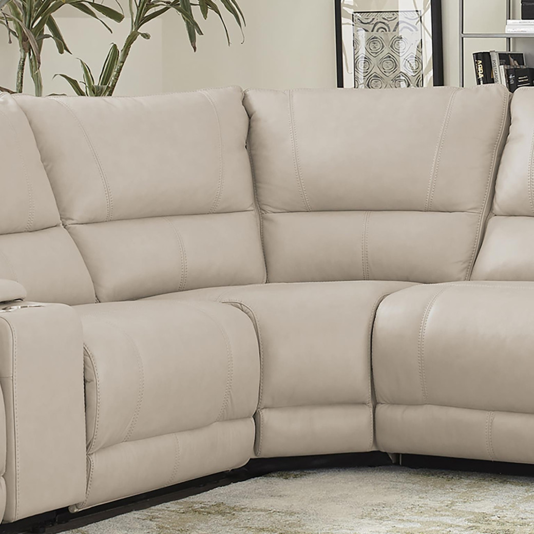 6PC Whitman Verona Linen Top Grain Leather Modular Powered Free Motion Cordless By Parker-House Furniture. MWHI-PACKA(H)-P50-VLI