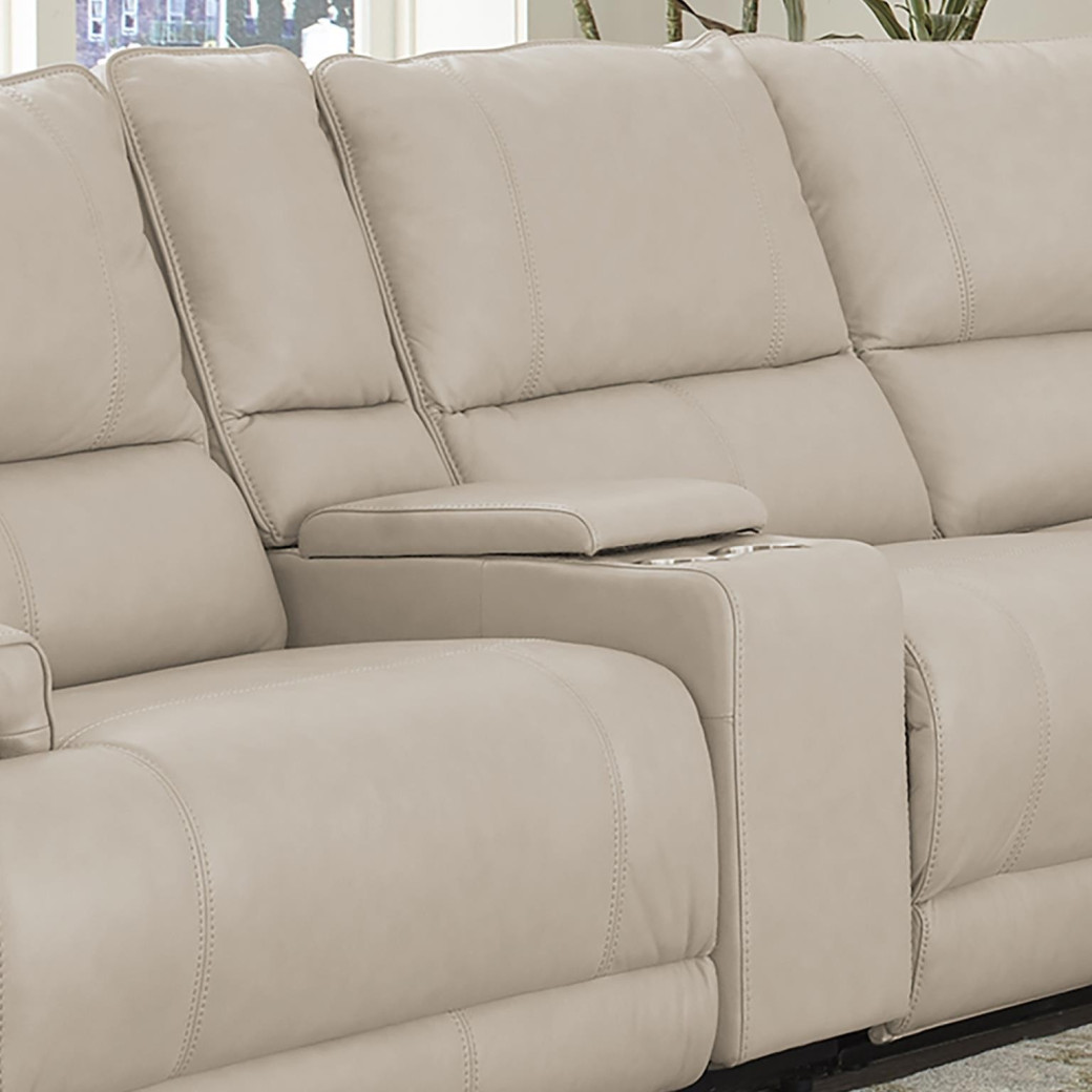6PC Whitman Verona Linen Top Grain Leather Modular Powered Free Motion Cordless By Parker-House Furniture. MWHI-PACKA(H)-P50-VLI