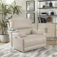 Whitman Verona Linen Top Grain Leather Recliner Powered Free Motion Cordless By Parker-House Furniture. MWHI812PH-P25-VLI