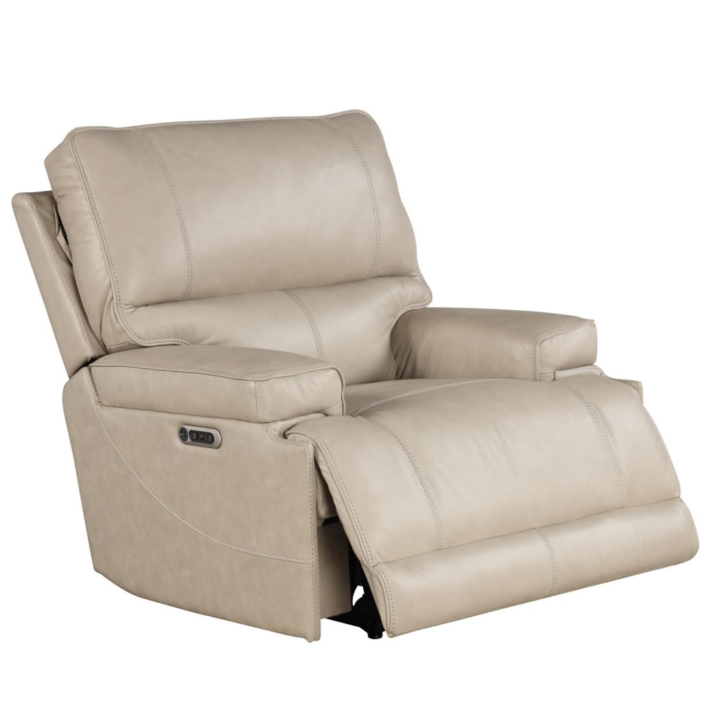 Whitman Verona Linen Top Grain Leather Recliner Powered Free Motion Cordless By Parker-House Furniture. MWHI812PH-P25-VLI
