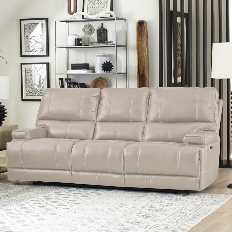 Whitman Verona Linen Sofa Top Grain Leather Powered Free Motion Cordless By Parker-House Furniture. MWHI832PH-P25-VLI