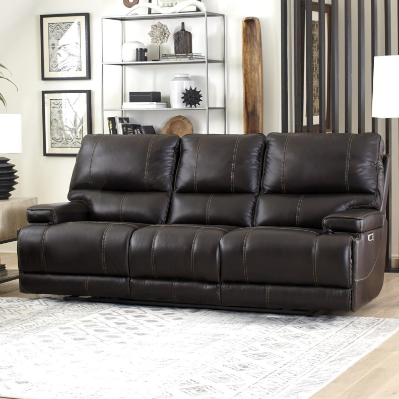 Whitman Verona Coffee Top Grain Leather Sofa Powered Free Motion Cordless By Parker-House Furniture.MWHI832PH-P25-VCO