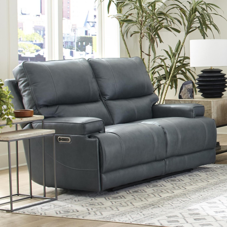 Whitman Verona Azure Top Grain Leather Loveseat Powered Free Motion Cordless By Parker-House Furniture.MWHI822PH-P25-VAZ