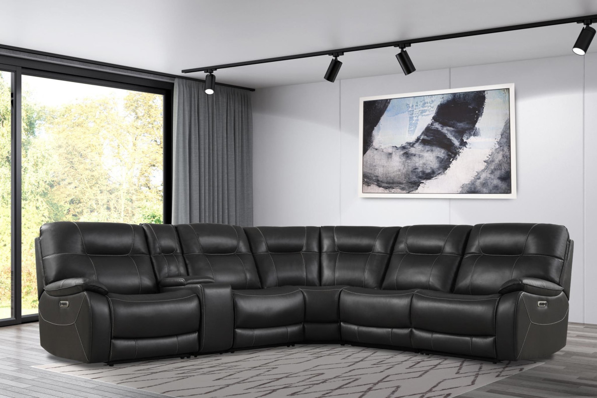 6PC Axel-Ozone Power Sectional with headrests By Parker House Furniture