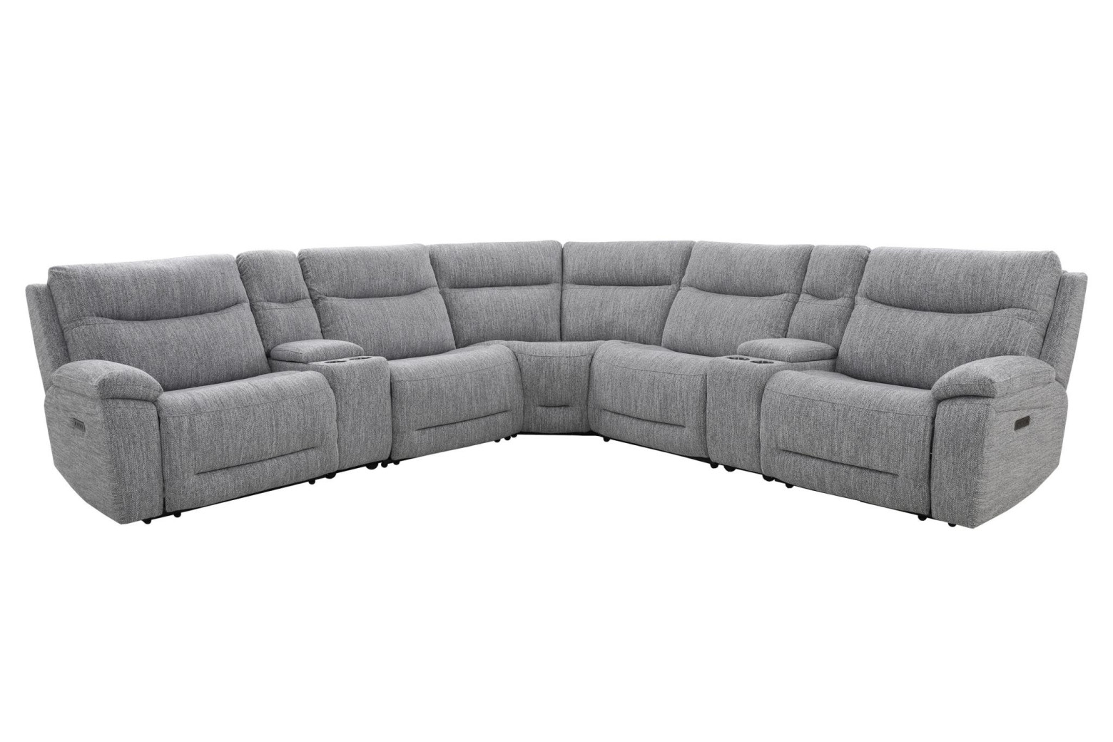 6PC Apollo Grey Power Sectional with headrests By Parker House Furniture