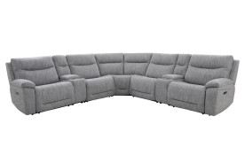 6PC Apollo Grey Power Sectional with headrests By Parker House Furniture