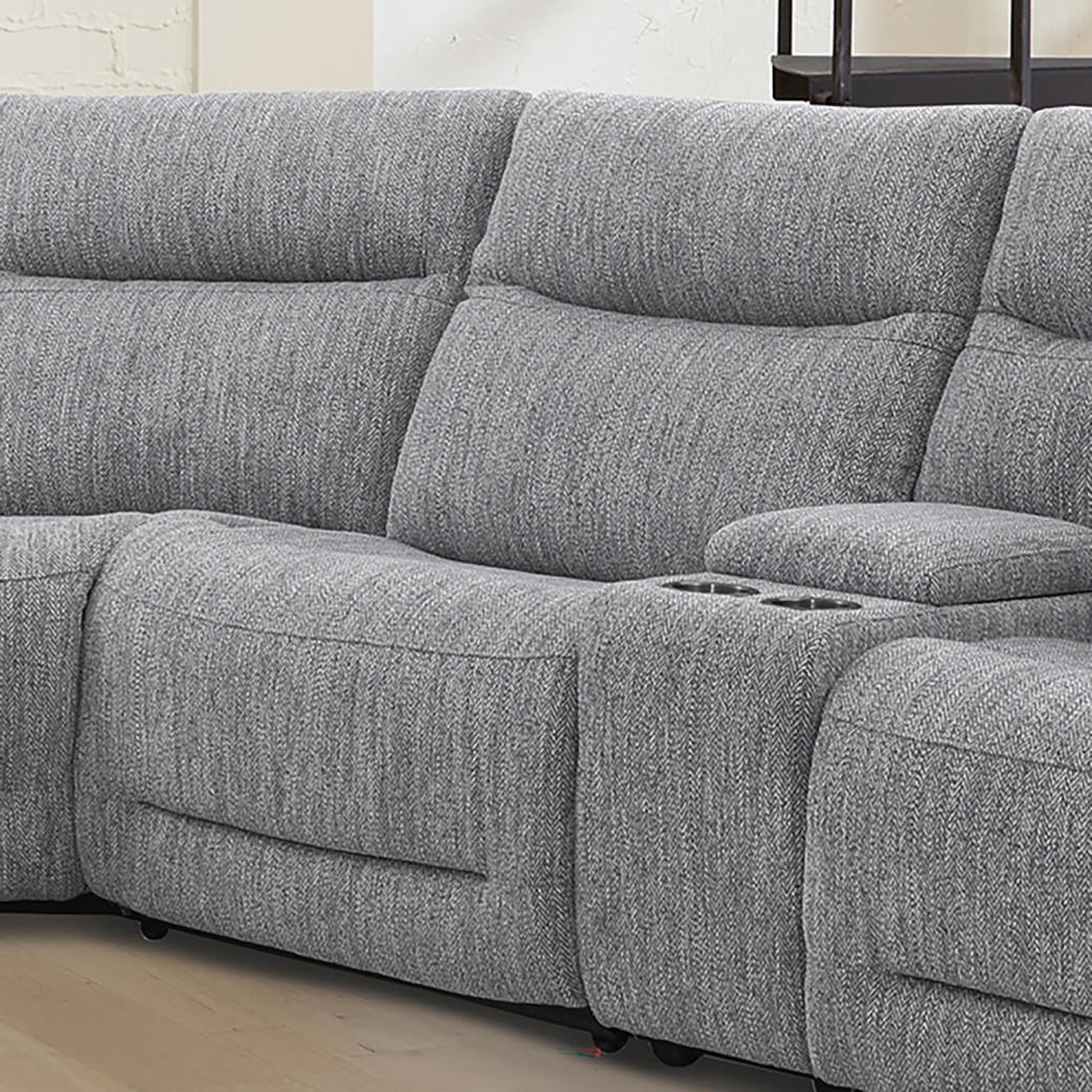 6PC Apollo Grey Power Sectional with headrests By Parker House Furniture