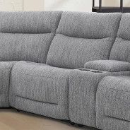 6PC Apollo Grey Power Sectional with headrests By Parker House Furniture