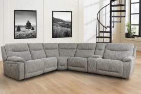 6PC Apollo Grey Power Sectional with headrests By Parker House Furniture
