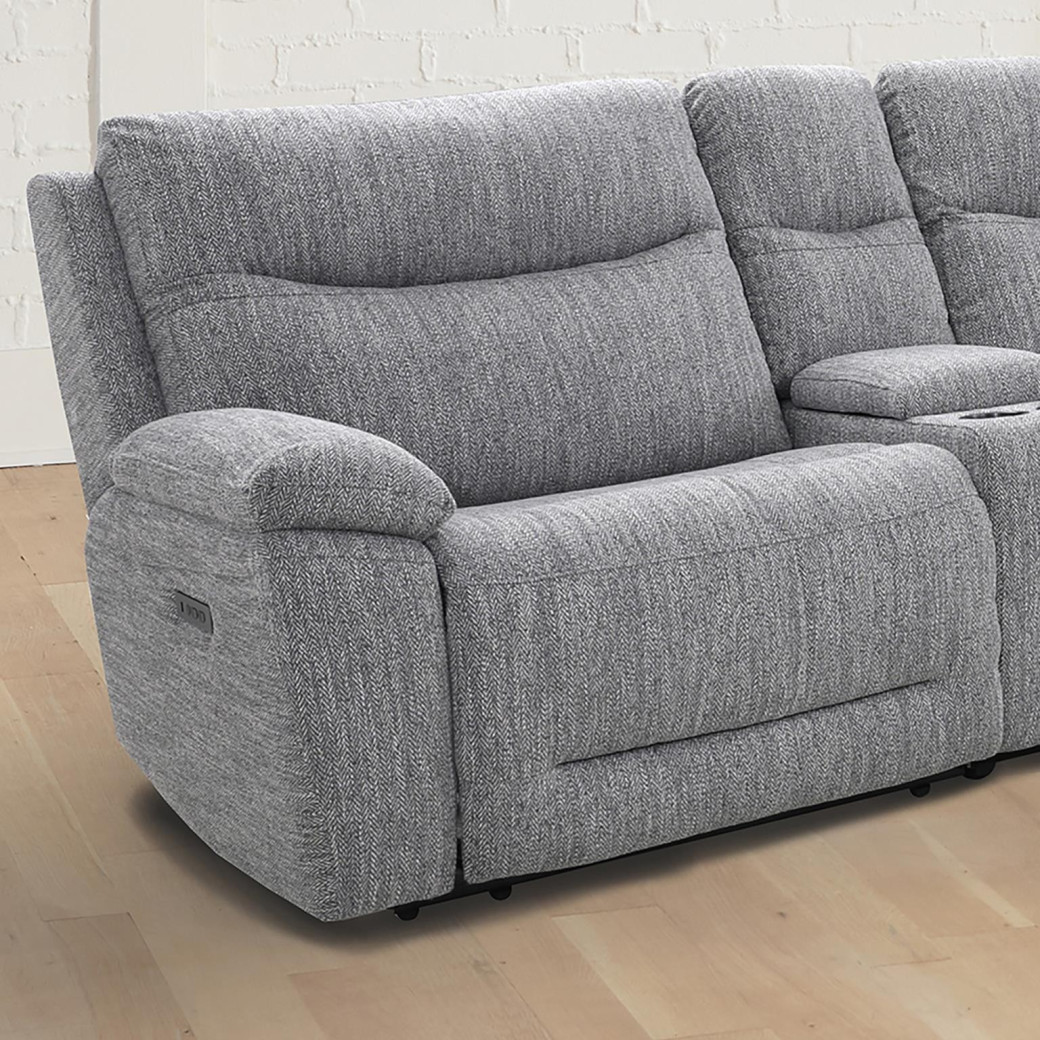 6PC Apollo Grey Power Sectional with headrests By Parker House Furniture