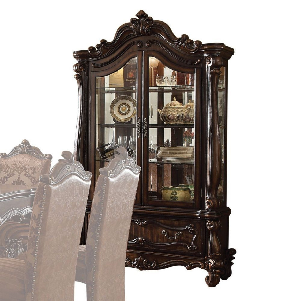 DN01391 5PC PU & Cherry Oak Finish Dining Set Versailles Collection By Acme Furniture