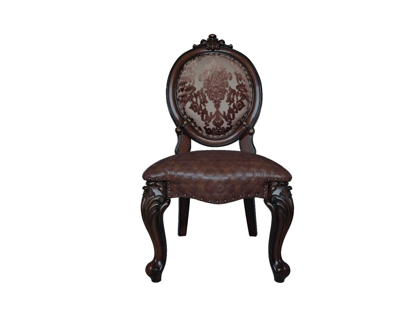 DN01391 5PC PU & Cherry Oak Finish Dining Set Versailles Collection By Acme Furniture