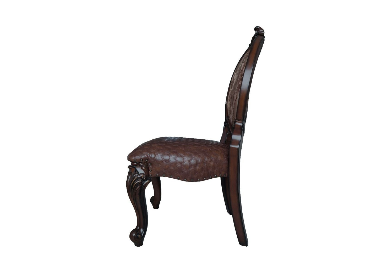 DN01391 5PC PU & Cherry Oak Finish Dining Set Versailles Collection By Acme Furniture