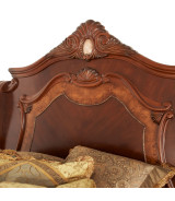 Queen Sleigh Bed honey walnut finish Cortina Collection by Michael Amini NF65011-28