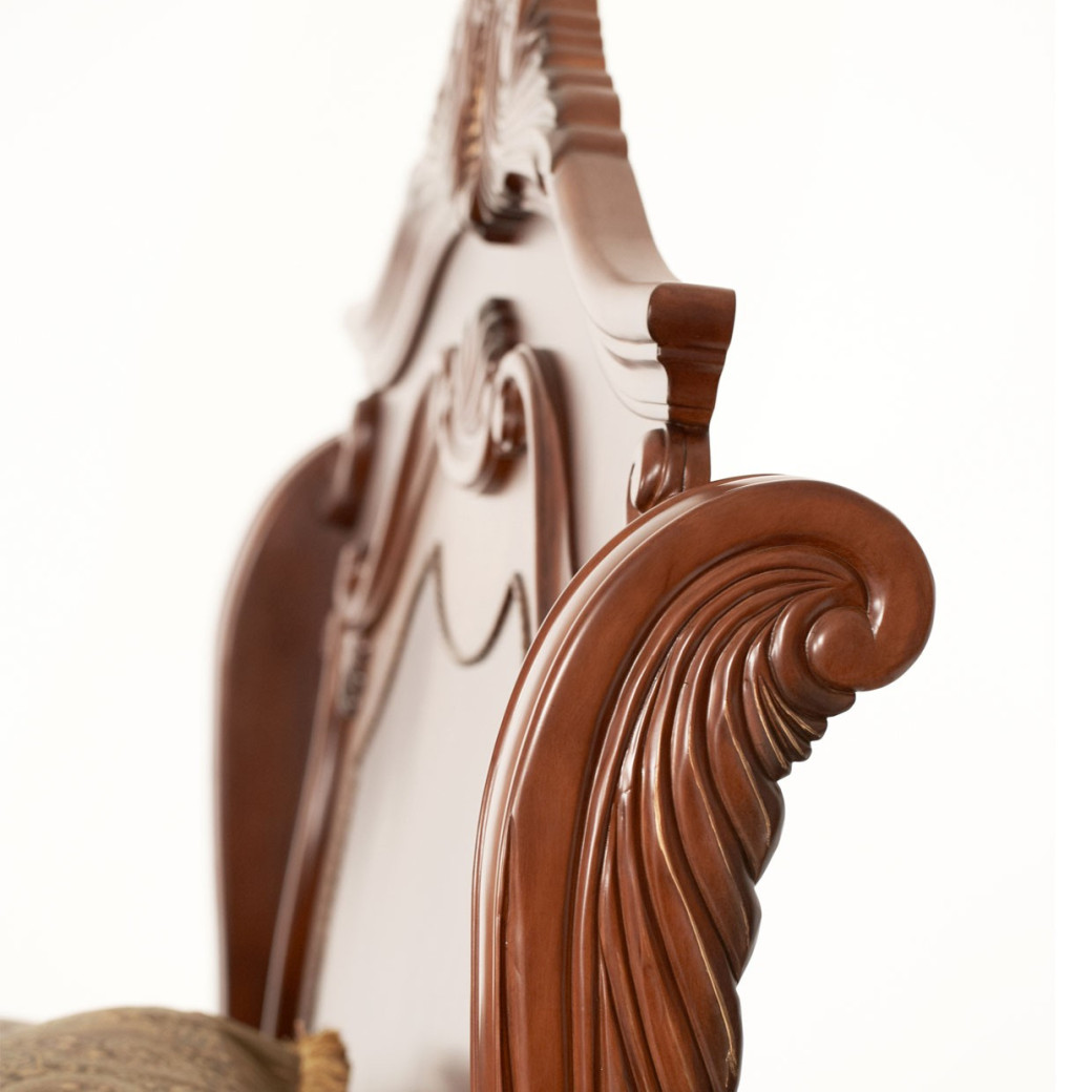 Queen Sleigh Bed honey walnut finish Cortina Collection by Michael Amini NF65011-28