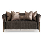 LFR-LSBN825-ONX-806 Lisbon Onyx Gold Love Seat By Michael Amini
