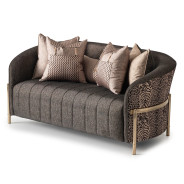 LFR-LSBN825-ONX-806 Lisbon Onyx Gold Love Seat By Michael Amini