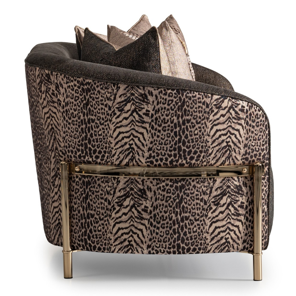LFR-LSBN825-ONX-806 Lisbon Onyx Gold Love Seat By Michael Amini