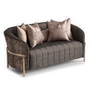 LFR-LSBN825-ONX-806 Lisbon Onyx Gold Love Seat By Michael Amini