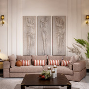 2PC Sofa Bonfire Eggshell Walnut Amora Collection By Michael Amini.LFR-AMRA816-FIR-223