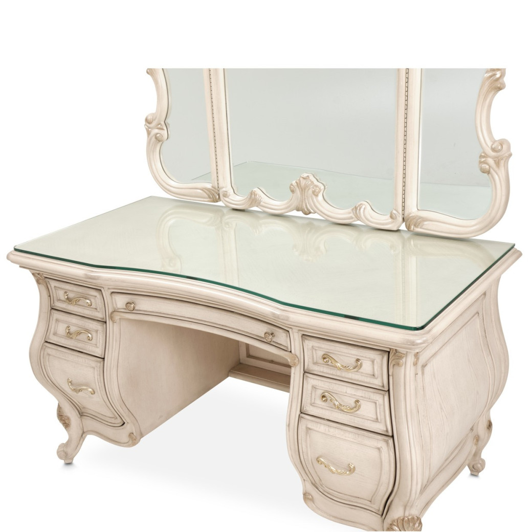 Vanity & Mirror Platine De Royale Collection By Michael Amini