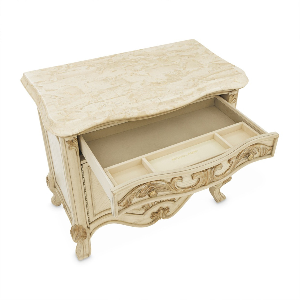 Accent Cabinet-Night Stand-End Table Platine De Royale Collection By Michael Amini