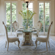 5 Pc Round Dining Table Set Platine De Royale Champagne Collection By Michael Amini
