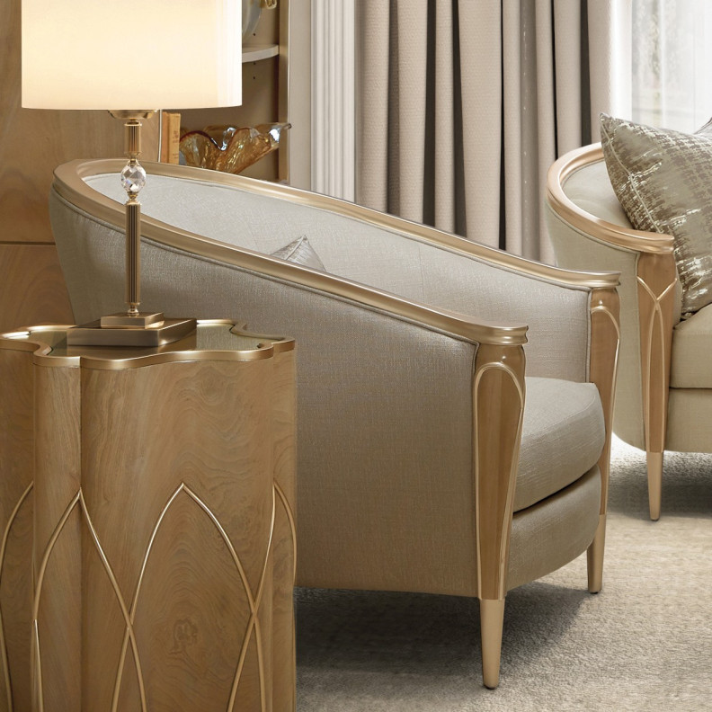 Chairside Table Caramel Villa Cherie Collection By Michael Amini