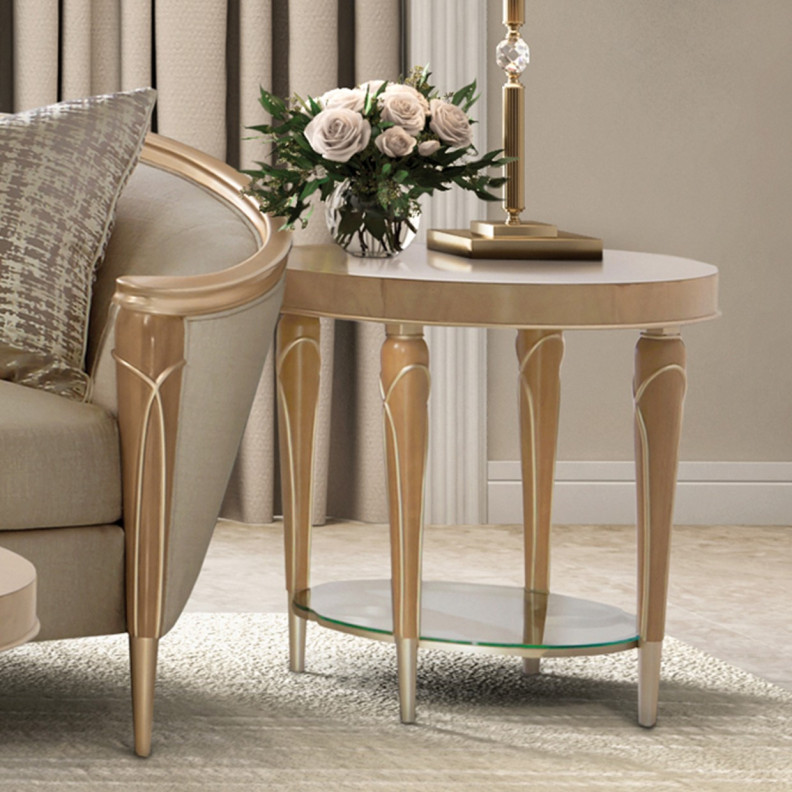End Table Villa Cherrie Caramel Collection by Michael Amini N9008202-134