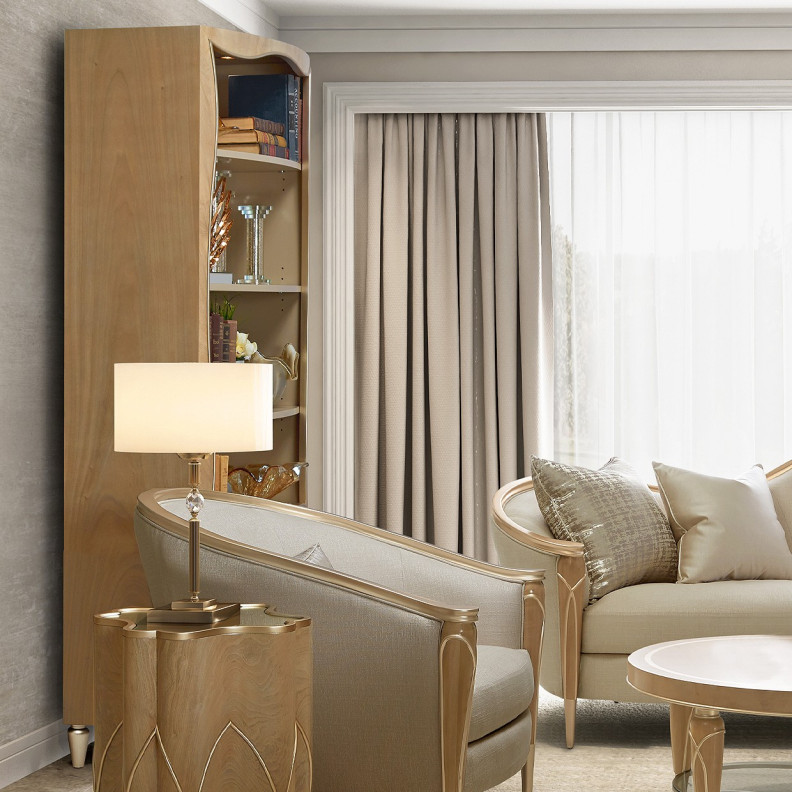 Bookcase Villa Cherie Chaise Caramel By Michael Amini