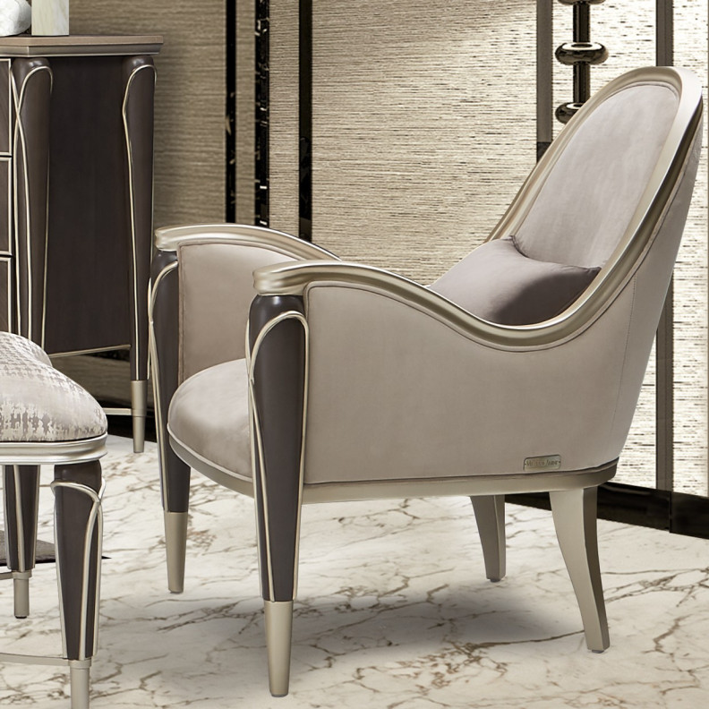 Accent Chair Villa Cherrie Hazelnut Collection By Michael Amini