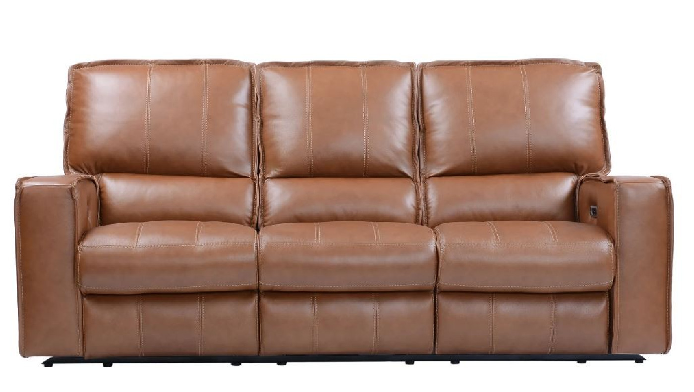 Rockford- Verona Saddle Power Triple Reclining Sofa Top Grain Leather By Parker-House Furniture. MROC833PH-VSA