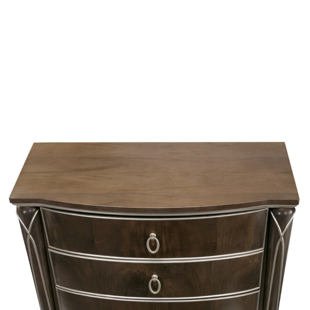 Highboy Vertical Storage Cabinets-Chest Of Drawers Villa Cherrie Hazelnut Collection By Michael Amini