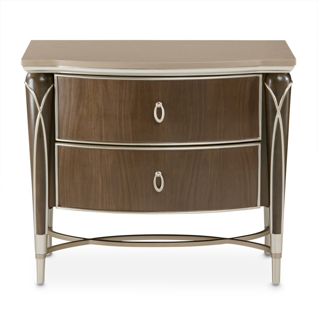 Accent Cabinet-Night Stand Villa Cherrie Hazelnut Collection By Michael Amini