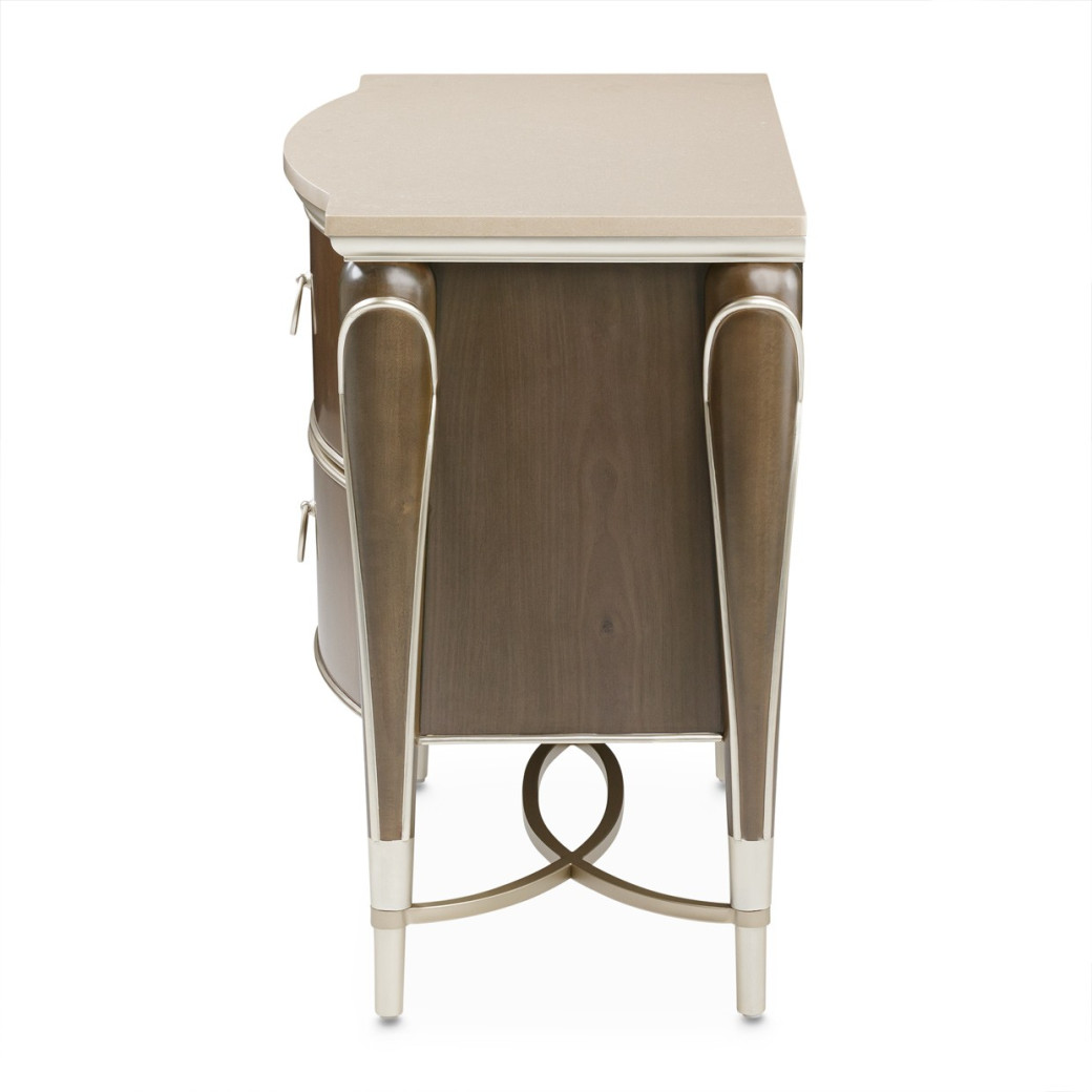 Accent Cabinet-Night Stand Villa Cherrie Hazelnut Collection By Michael Amini