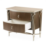 Accent Cabinet-Night Stand Villa Cherrie Hazelnut Collection By Michael Amini