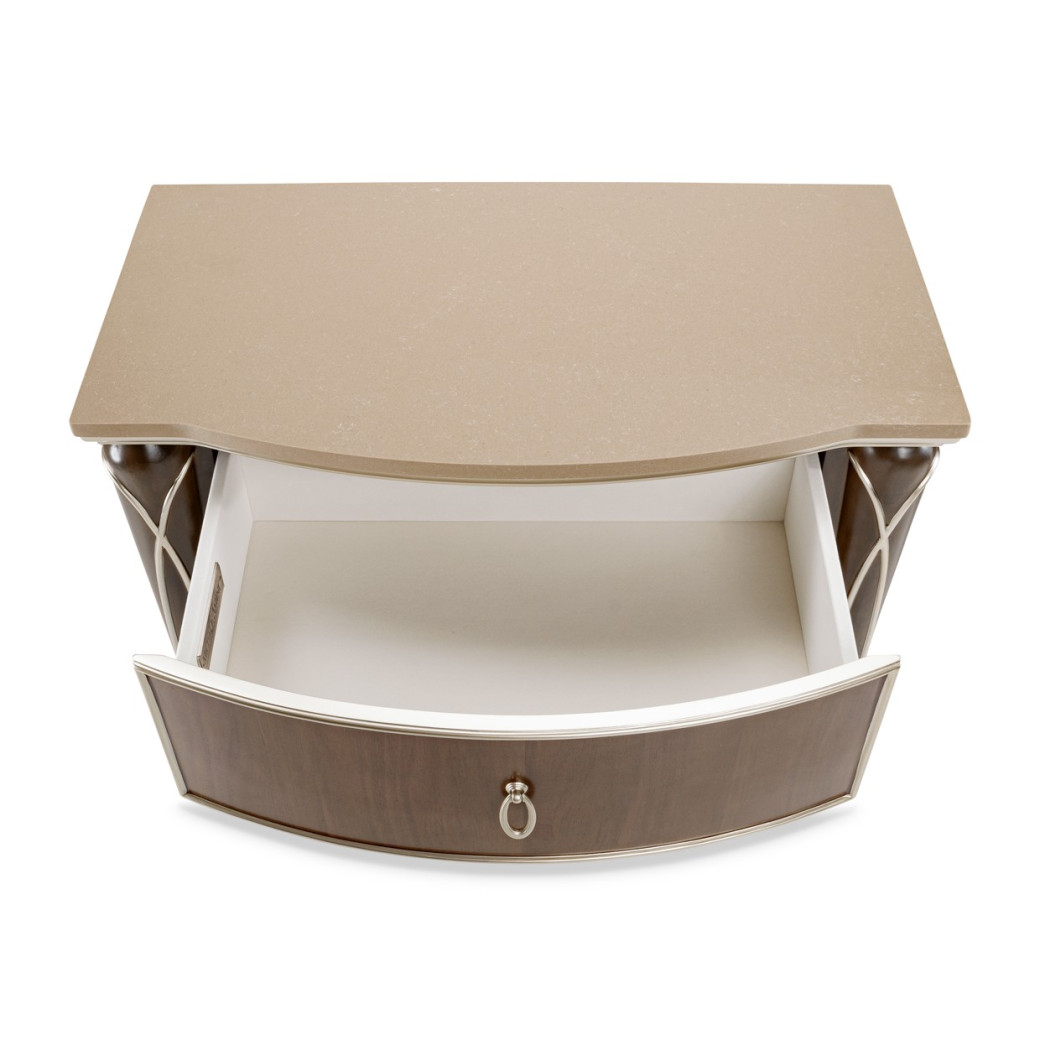 Accent Cabinet-Night Stand Villa Cherrie Hazelnut Collection By Michael Amini
