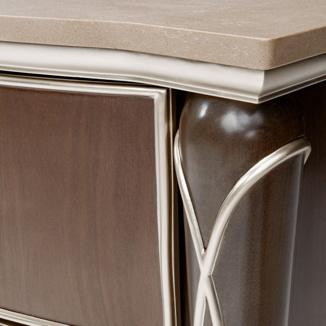 Accent Cabinet-Night Stand Villa Cherrie Hazelnut Collection By Michael Amini