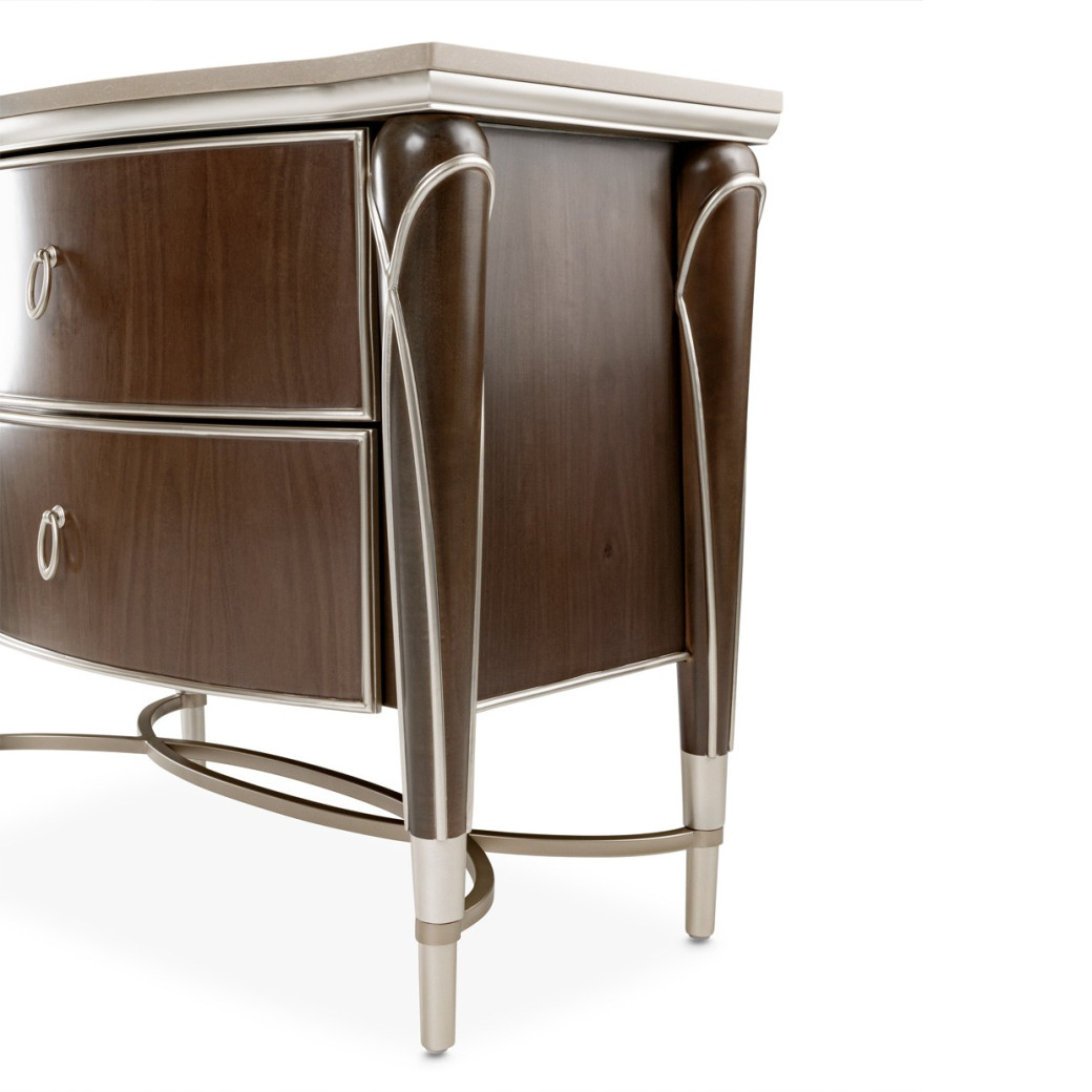 Accent Cabinet-Night Stand Villa Cherrie Hazelnut Collection By Michael Amini