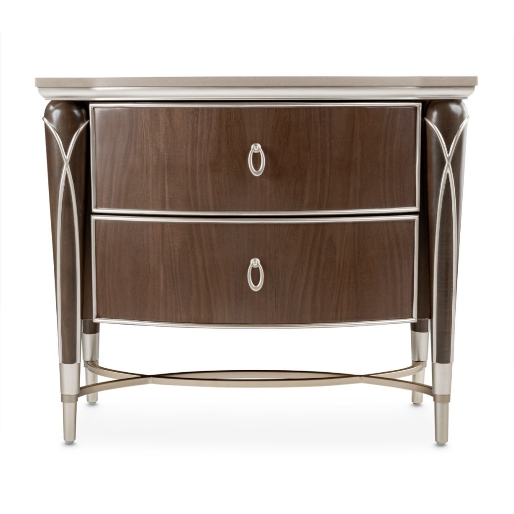 Accent Cabinet-Night Stand Villa Cherrie Hazelnut Collection By Michael Amini