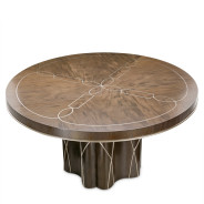Round Dining Table Villa Cherrie Hazelnut By Michael Amini