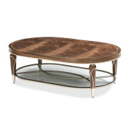Oval Cocktail Table Villa Cherrie Hazelnut Collection By Michael Amini