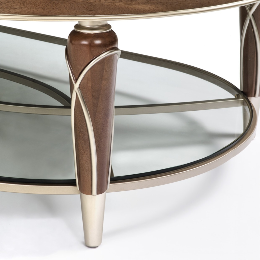 Oval Cocktail Table Villa Cherrie Hazelnut Collection By Michael Amini