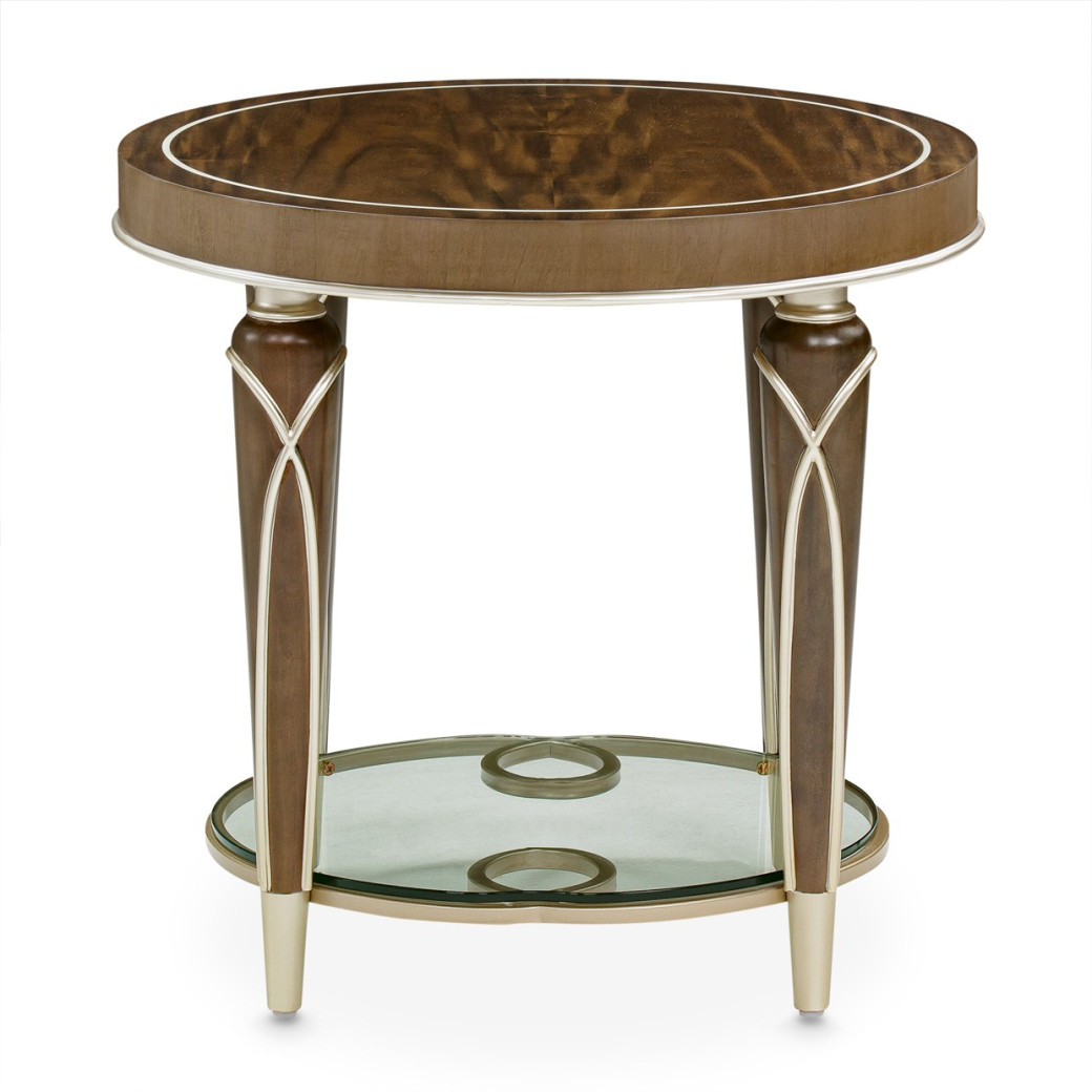 End table Villa Cherie Hazelnut Collection By Michael Amini