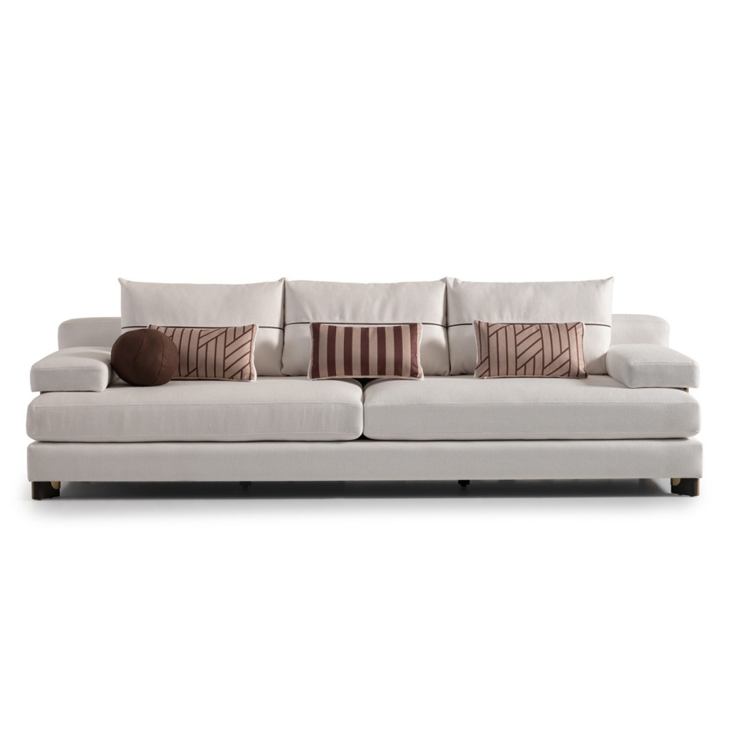 Sofa Oatmeal Eggshell Walnut Amora Collection By Michael Amini. LFR-AMRA815-OAT-223