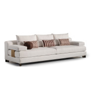 Sofa Oatmeal Eggshell Walnut Amora Collection By Michael Amini. LFR-AMRA815-OAT-223