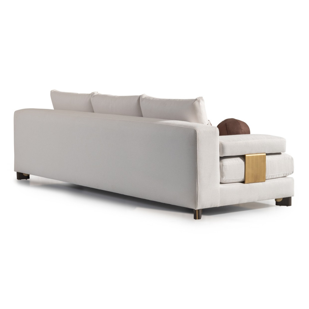 Sofa Oatmeal Eggshell Walnut Amora Collection By Michael Amini. LFR-AMRA815-OAT-223